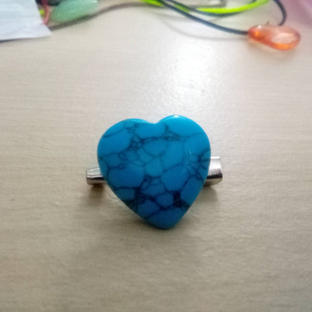 Turquoise Heart Pin Brooch